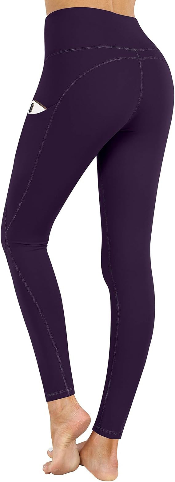 PHISOCKAT Women's High Waist Yoga Pants with Pockets, Leggings with Pockets, Tummy Control Workou... | Amazon (US)