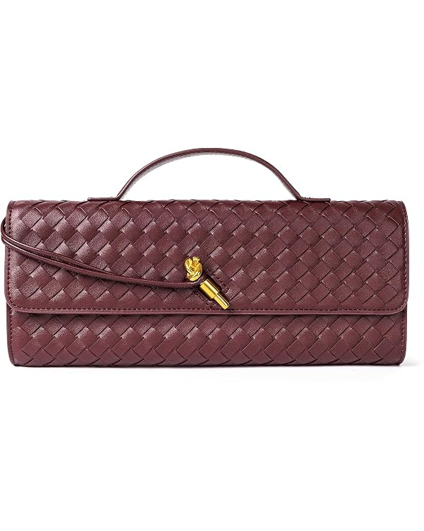 Joryin Woven Purse for Women Evening Clutch Woven Leather Handbags Crossbody Bag Purse Formal Eve... | Amazon (US)