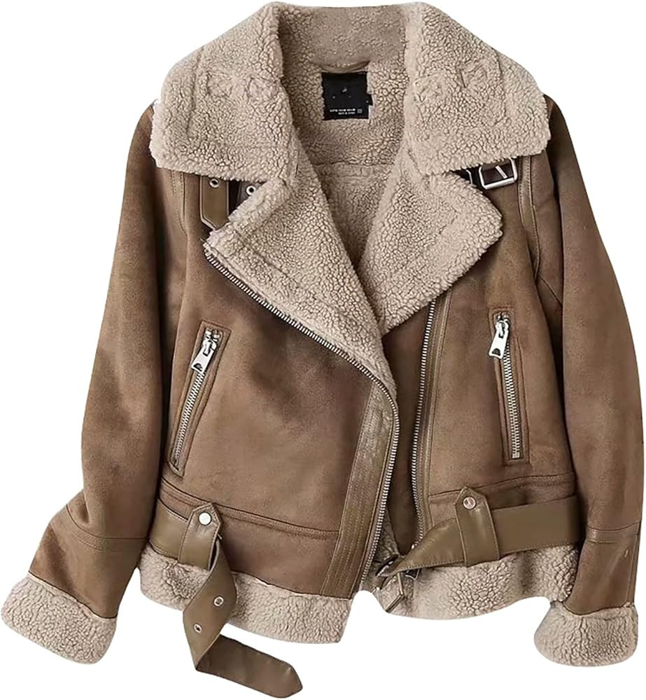 ChicCrate Abrigo de invierno con forro polar para mujer, chaqueta de sherpa, ropa cálida de moda... | Amazon (US)