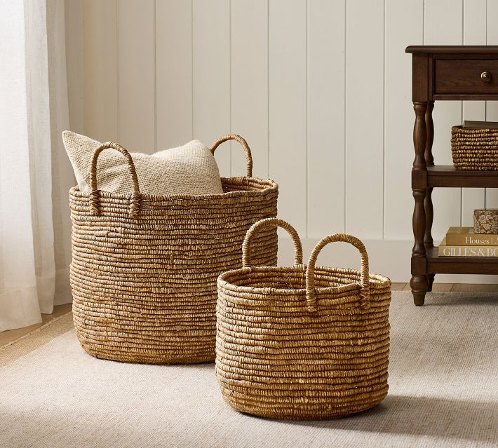 Coil Tote Basket, Large - Natural | Pottery Barn (US)