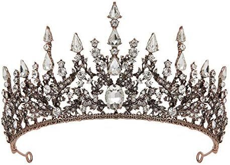 SWEETV Vintage Tiaras and Crowns for Women, Metal Queen Crown, Wedding Tiara for Bride, Crystal B... | Amazon (US)