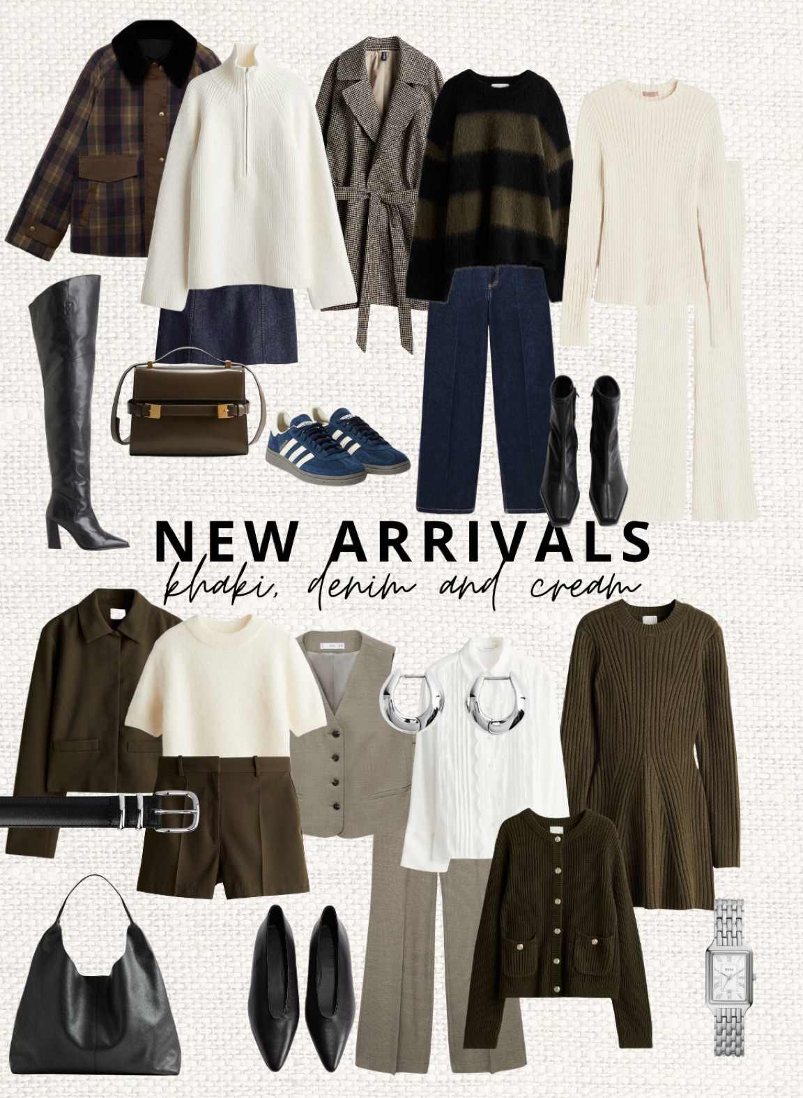 New arrivals in khaki, dark denim and a hint of cream. If you’re not into burgundh this is a great alternative 🫶🏼

‼️Don’t forget to tap 🖤 to add this post to your favorites folder below and come back later to shop

Make sure to check out the size reviews/guides to pick the right size

Mini shorts, knit dress, knit T-shirt, dark wash jeans, knit trousers, zip jumper, over knee boots, khaki jacket, black ballet flats, black boots, mohair jumper, fall outfit, autumn outfit,

#LTKWorkwear #LTKStyleTip #LTKSeasonal