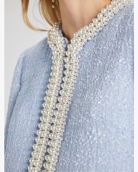 Pearl Embellished Tweed Jacket | Kate Spade (US)