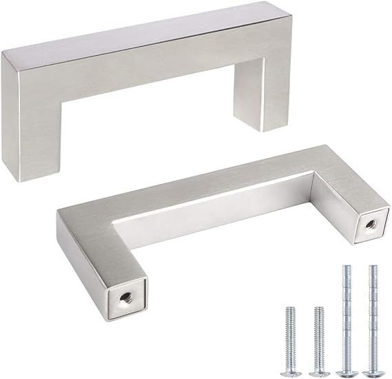 20 Pack | Kasten 3" Hole Center Cabinet Pulls Brushed Nickel Stainless Steel Kitchen Drawer Pulls... | Amazon (US)