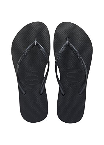 Havaianas Womens Hav Slim 4000030.0090.356 Black Rubber Flip Flops 3-4 UK 35-36 BR | Amazon (US)