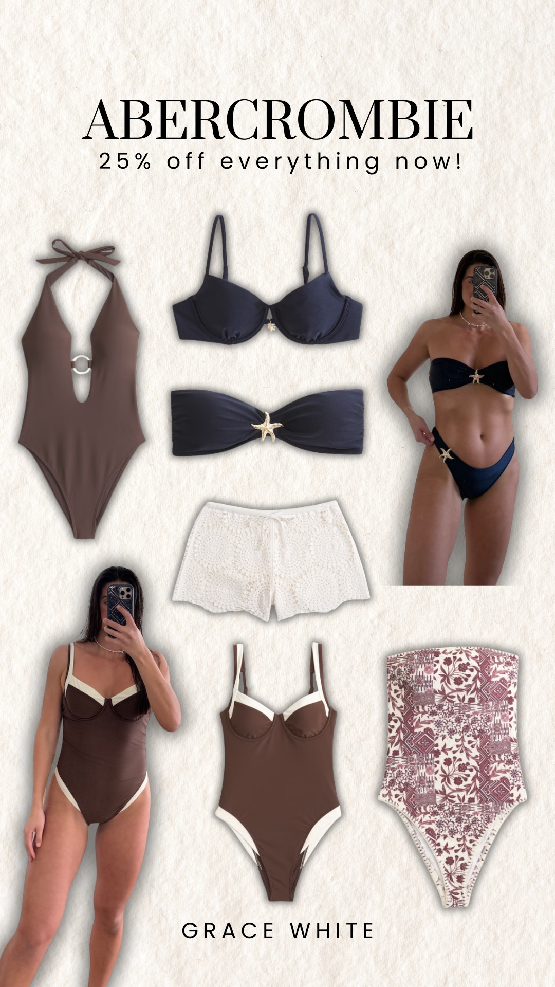 Obsessed with Abercrombies swim wear!

I get a tall medium in one pieces (5'8 for reference!)

Get 25% off when you shop in the LTK app! @abercrombie, abercrombie, abercrombie finds, abercrombie sale, ltk sale, spring sale, grace white 

 #LTKSpringSale #LTKgrwm #LTKSwim