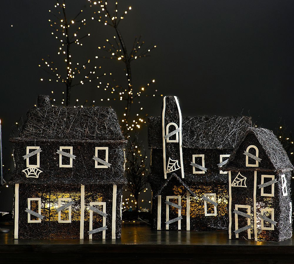Lit Rattan Haunted House | Pottery Barn (US)
