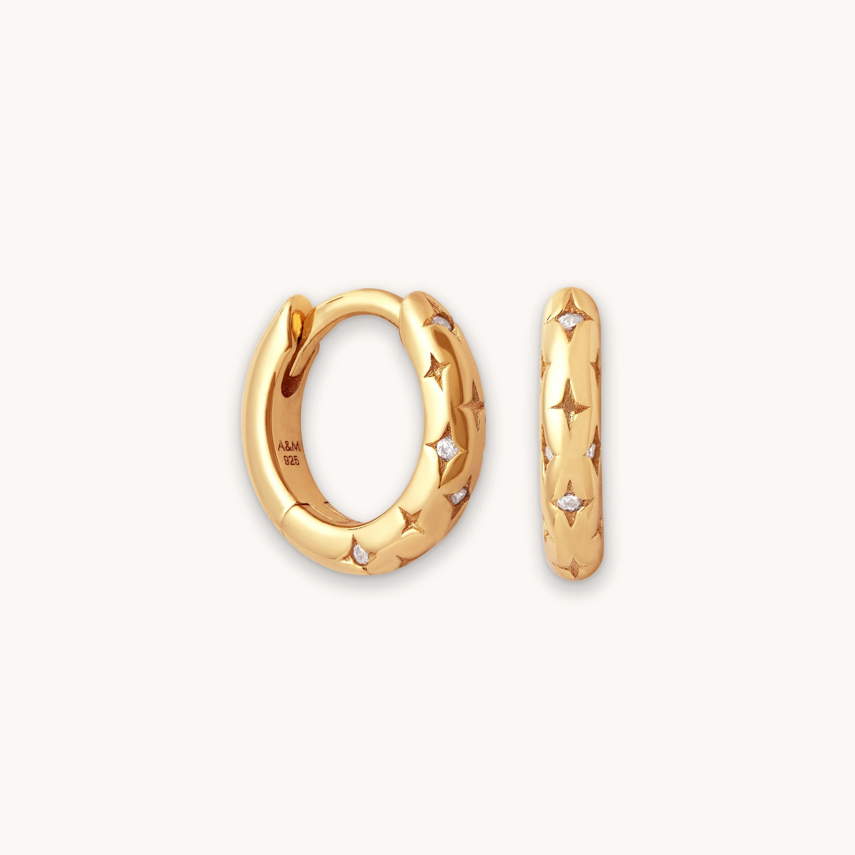 Cosmic Star Bold Huggies in Gold | Astrid & Miyu UK