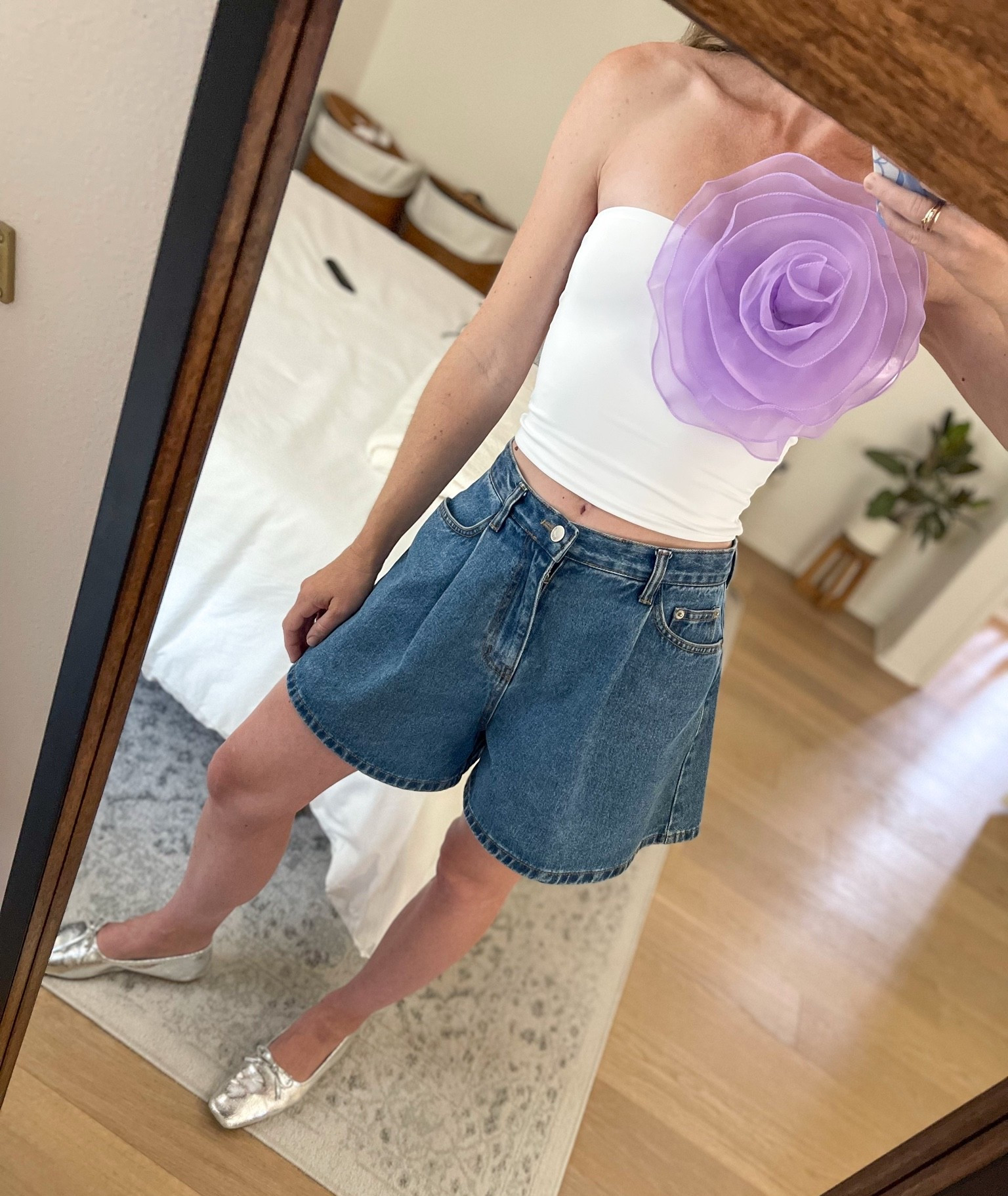 Heatwave dressing 💜 today’s OOTD —

Tube top runs TTS; wearing a small
Shorts are old Source Unknown
Flats run TTS

#LTKootd #LTKmomlife
