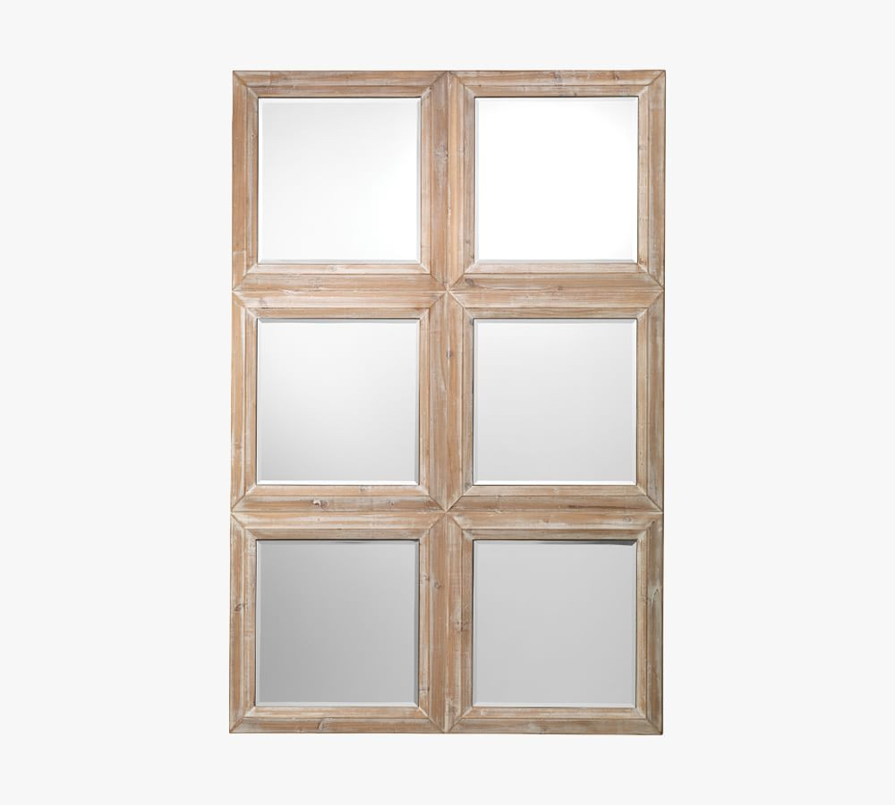 Mikayla Wood Paneled Mirror, 32"W x 48"H, Natural Oak | Pottery Barn (US)