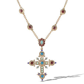 Crystal -Tone Cross Pendant Necklace | Macy's