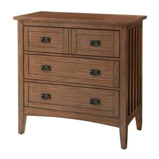 Home Decorators Collection Abrams Walnut Finish 3 Drawer Chest of Drawers (35.43 in W. X 36 in H.... | The Home Depot
