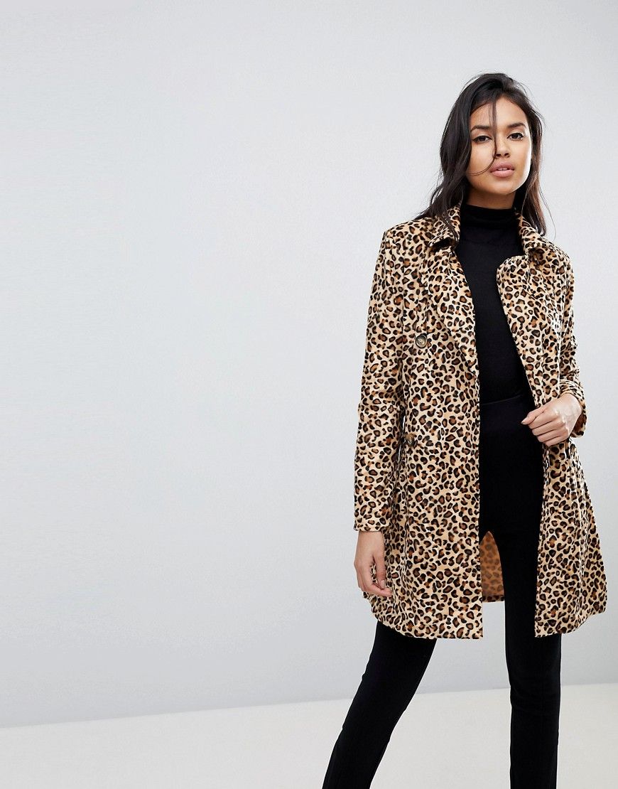 Parisian Belted Leopard Coat - Brown | ASOS US