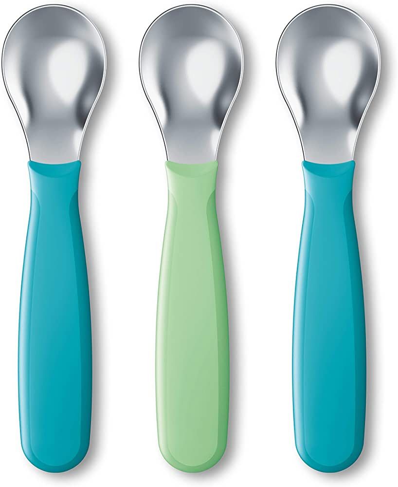 NUK Kiddy Cutlery Spoons, 3 Pack, 18+ Months Blue & Green | Amazon (US)