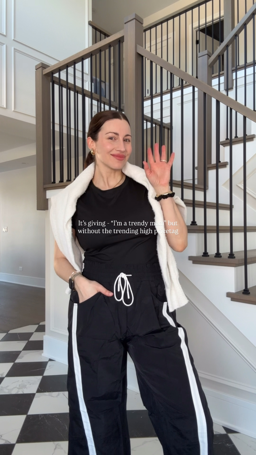 Millennial mom, moms over 30, mom outfit, trendy mom, trendy mom outfit, track pants, athleisure, basic tops, basic must haves, fitted top, fitted black top, body contour top, amazon finds, amazon must haves, amazon fashion, white cardigan, spring outfit, spring transition outfit, easy outfit, realistic mom outfit, everyday style, comfortable outfits, trendy but with out the trendy high price tag, ootd, ootd inspo 

#LTKootd #LTKSaleAlert #LTKmomlife