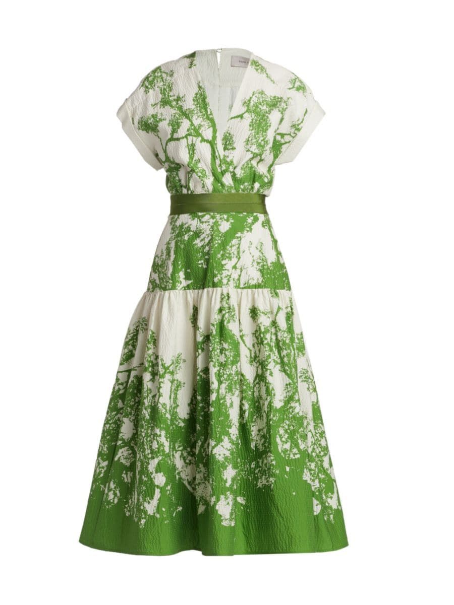Metaponto Crinkled Cotton-Blend Midi-Dress | Saks Fifth Avenue