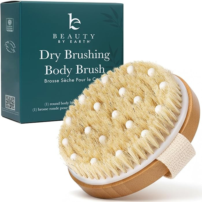 Dry Brushing Body Brush for Lymphatic Drainage & Cellulite - Natural Brustles for Wet and Dry Bru... | Amazon (US)