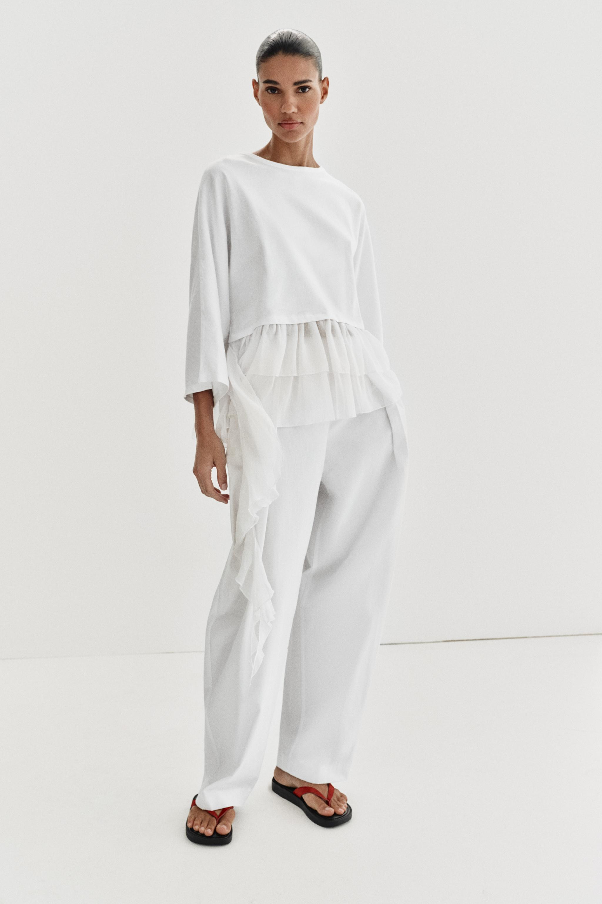 COMBINATION RUFFLE TOP | Zara US