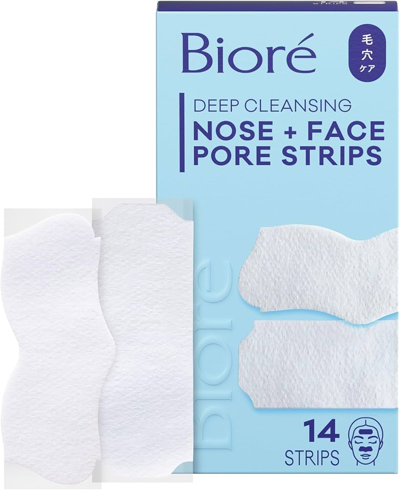 Bior\u00e9 Nose+Face Blackhead Remover Strips, Deep Cleansing Strips for Nose, Chin, or Forehead,... | Amazon (US)
