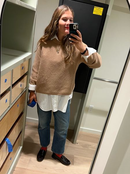 first closet selfie in the new house!

Freda (loafers) code: CARO15

I wear a small in the button down, large in the sweater, 27 in the jeans (but I also have the taupe color and wear a 28 in those)  