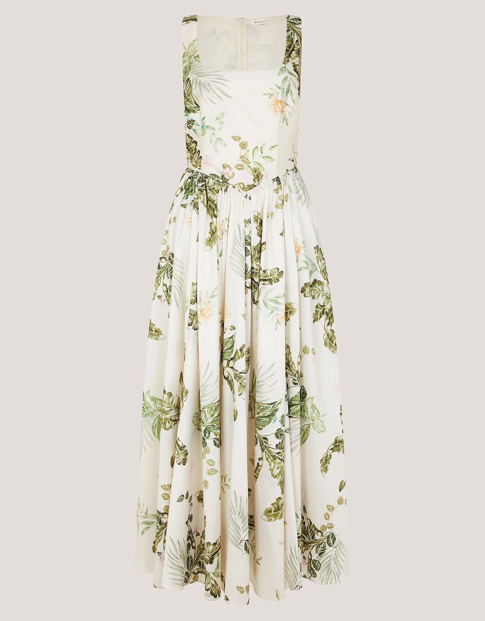 Sicily Fit and Flare Midi Dress Cream | Monsoon (UK)