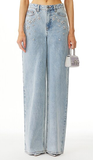 Embellished Wide Leg in Light Blue | Revolve Clothing (Global)