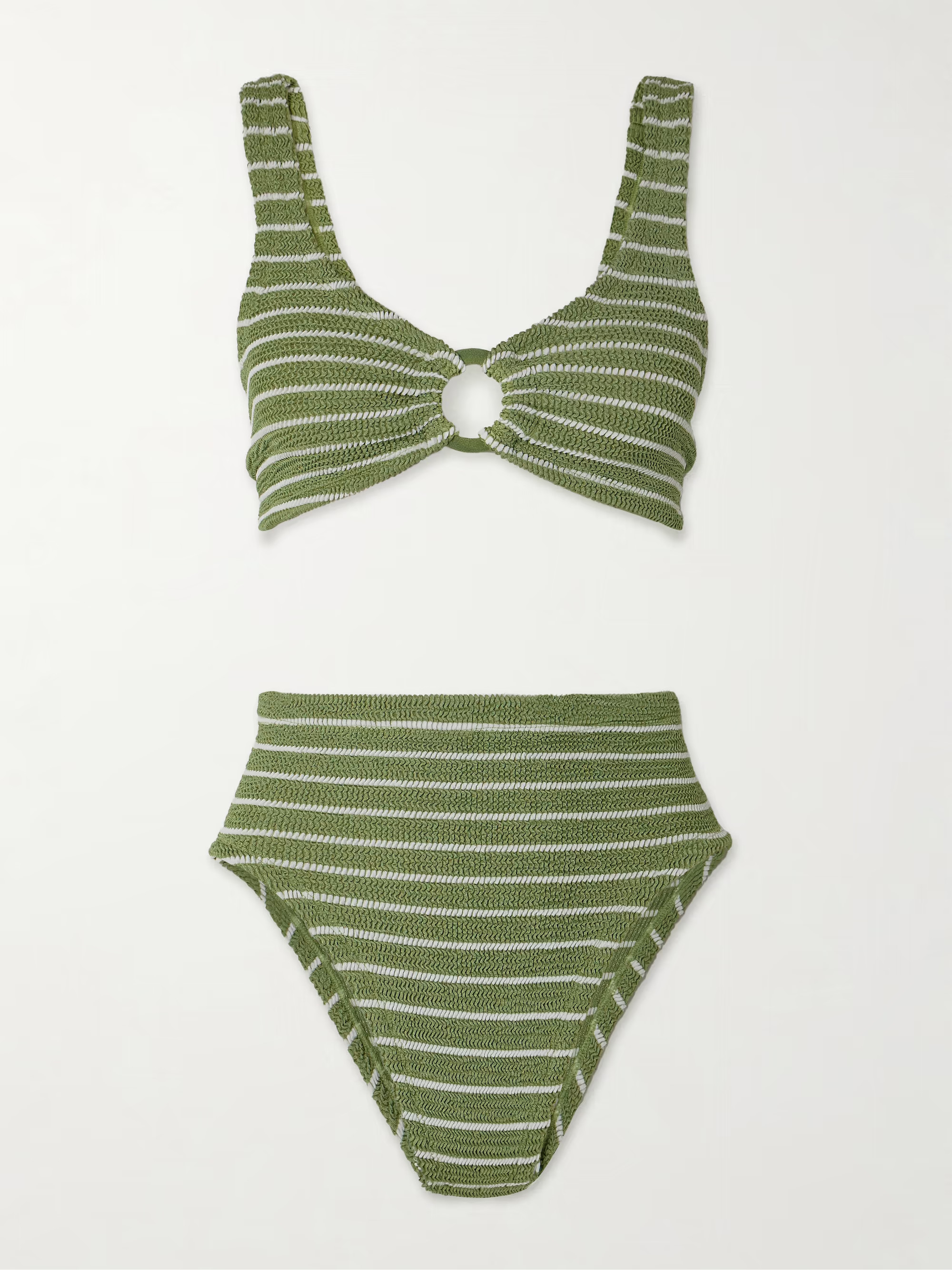 Nadine striped metallic seersucker bikini | NET-A-PORTER (US)