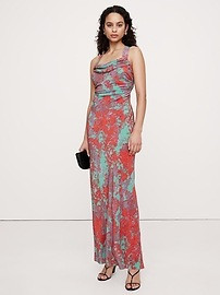 Matte Silk Cowl-Neck Backless Maxi Dress | Banana Republic (US)