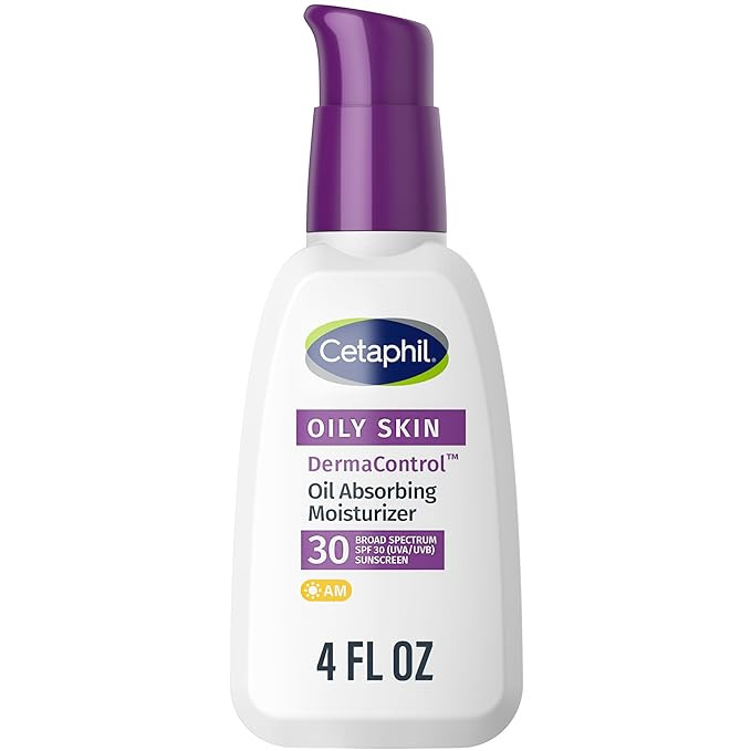 Cetaphil DermaControl Oil Absorbing Moisturizer with SPF 30, For Sensitive, Oily Skin, 4 Fl oz, A... | Amazon (US)