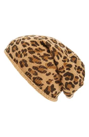 Women's Bp. Leopard Print Slouchy Beanie - | Nordstrom