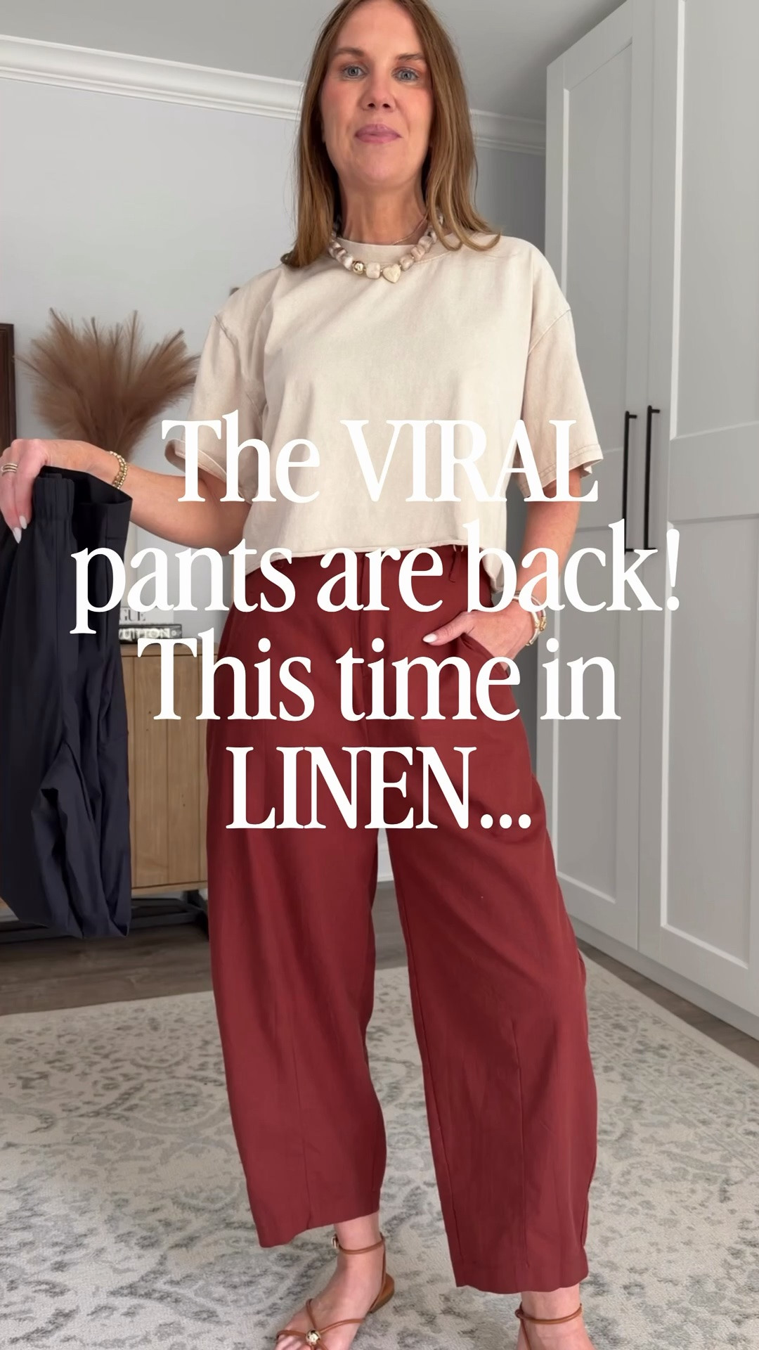 The viral barrel travel pants inspired this new linen style that are quickly becoming the it pants of summer. Comfortable, breathable, flattering, versatile and right in trend. Wear them now and into fall with sweaters and ballet flats. #linenpants

#LTKOver40 #LTKTall #LTKWorkwear