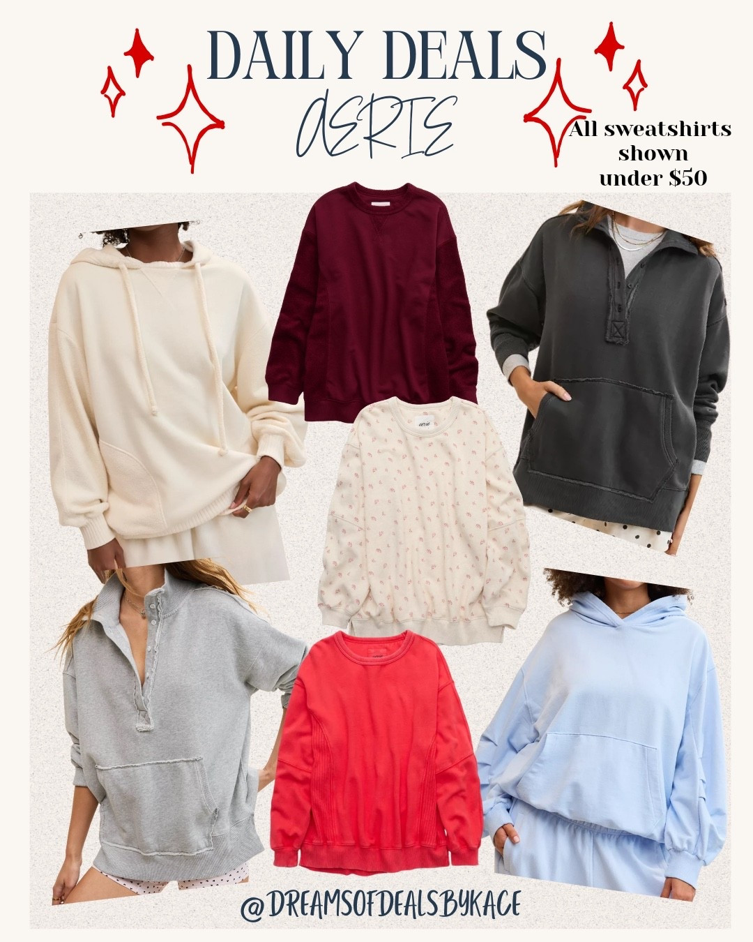 All of these cute Aerie sweatshirts are under $50 right now! 

#LTKootd #LTKActive #LTKSaleAlert
