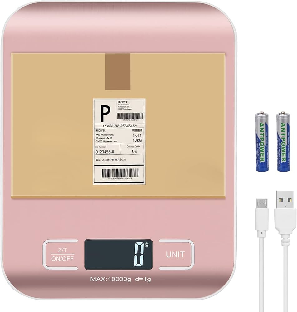 Digital Shipping Scale, Kitchen Scale, Stainless Steel Accurate 10kg/1g Portable Rechargeable Sma... | Amazon (US)