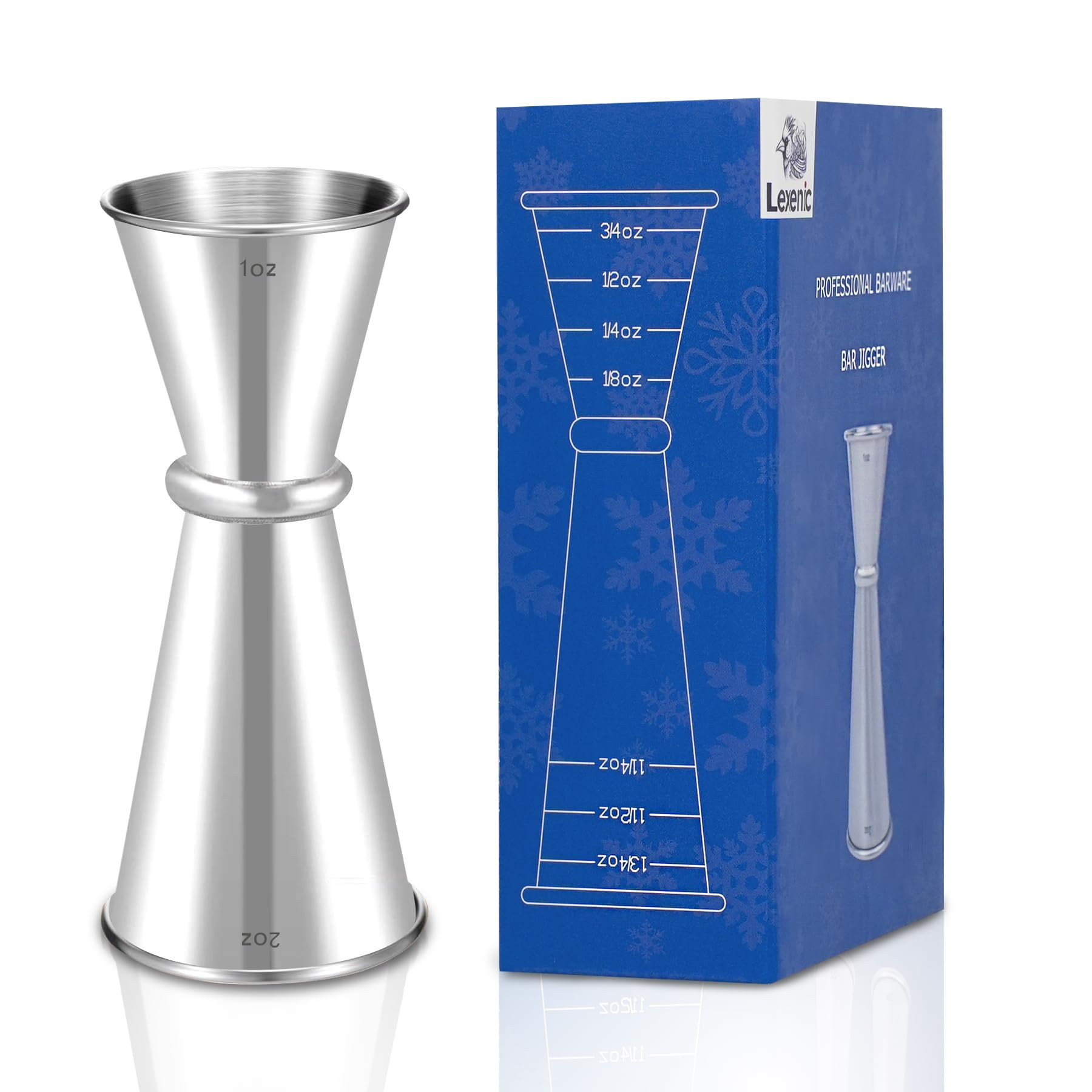 Lexenic 2oz 1oz Premium Japanese Jigger with 7 Measurements Inside for Bartender, 304 Stainless S... | Amazon (US)