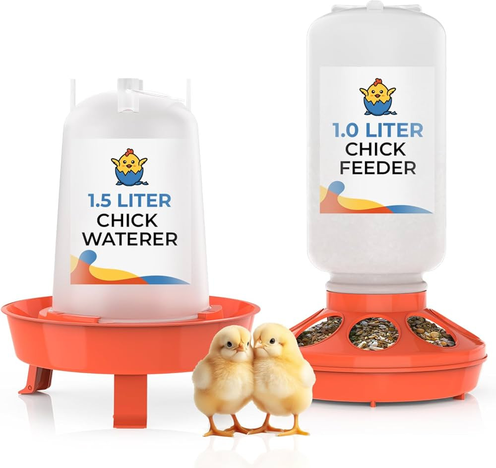 Lil'Clucker 1L Chick Feeder, 1.5L Chicken Waterer - No Leakage Chick Feeder and Waterer Kit, Hang... | Amazon (US)
