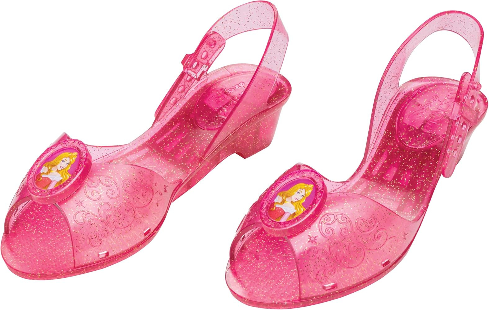 Aurora Jelly Shoes, Official Disney Princess Costume Shoes with Aurora Emblem, Kids Size 11/12 Me... | Amazon (US)