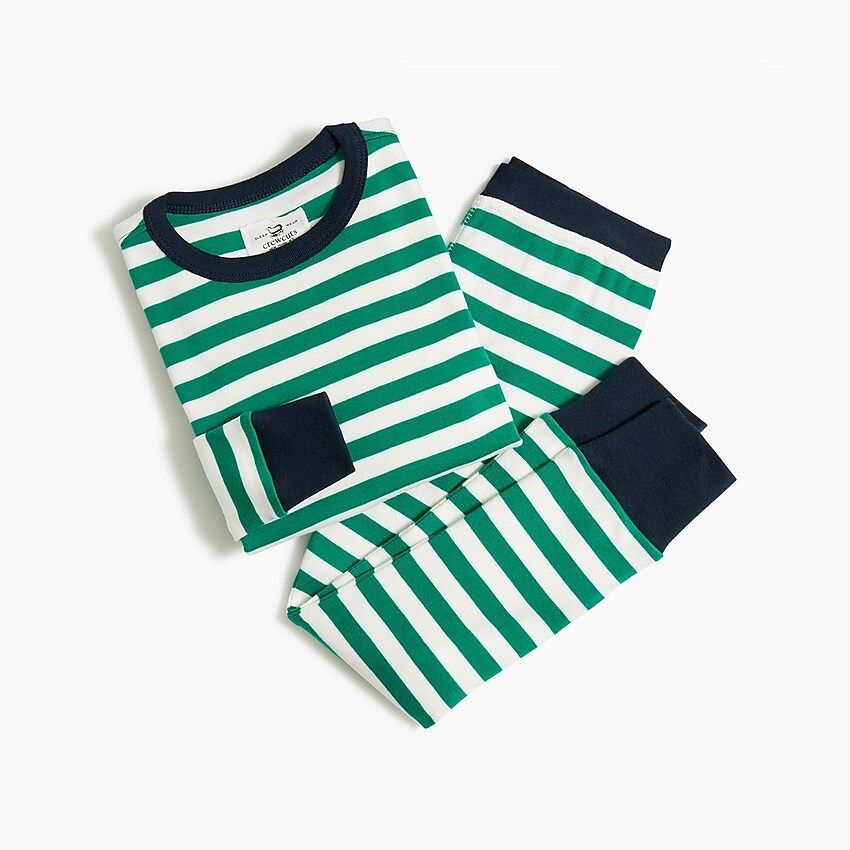 Kids' green striped pajama set | J.Crew Factory