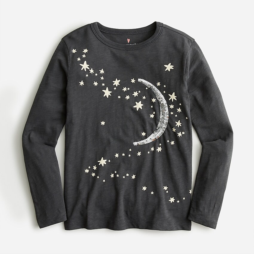 Girls' sequin "moon and stars" graphic T-shirt | J. Crew US