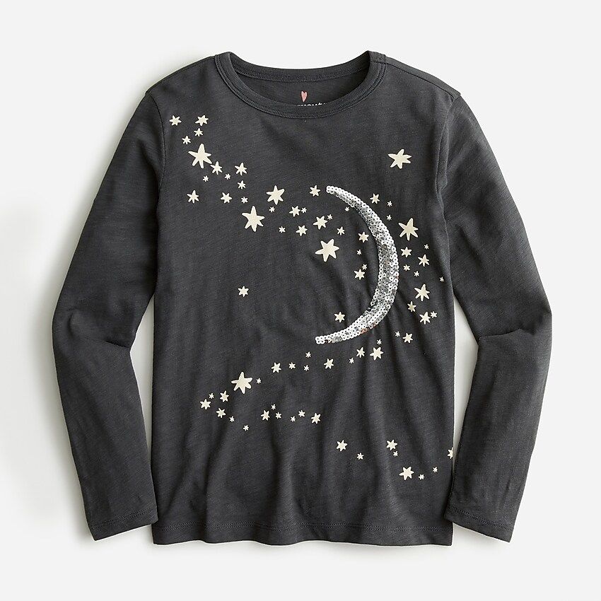 Girls' sequin "moon and stars" graphic T-shirt | J.Crew US