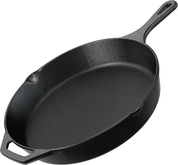 Utopia Kitchen Cast Iron Skillets 12 Inch, Chef's Pan, Pre-Seasoned Frying Pan, Stovetop, Oven, C... | Amazon (US)