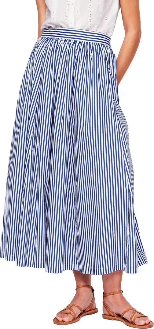 Pleated Cotton Poplin Maxi Skirt | Nordstrom