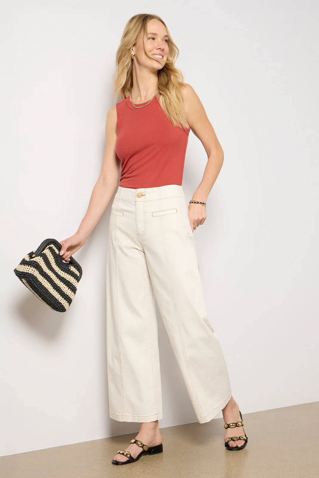 Meg Wide Leg with Contrast Stitch | Evereve