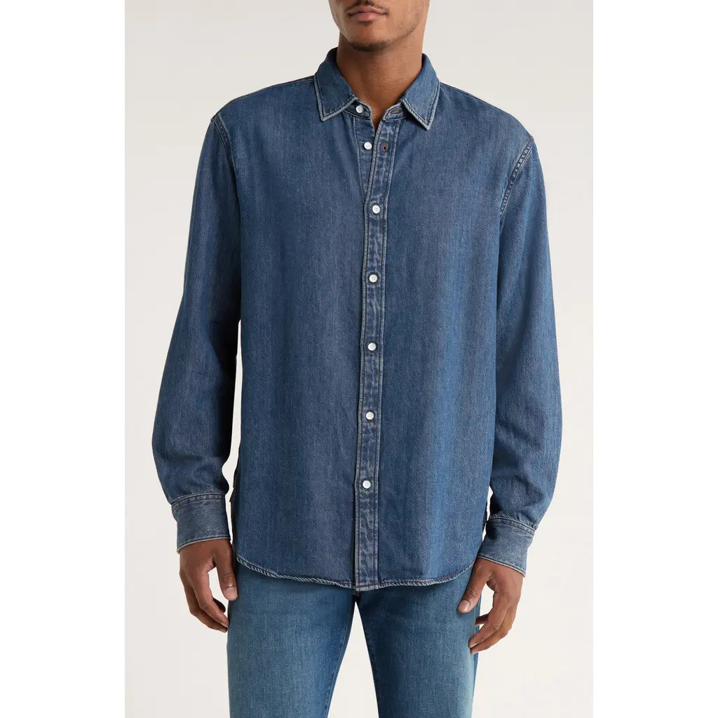 rag & bone Finch Featherweight Denim Button-Up Shirt in Knmre at Nordstrom Rack, Size Medium | Nordstrom Rack