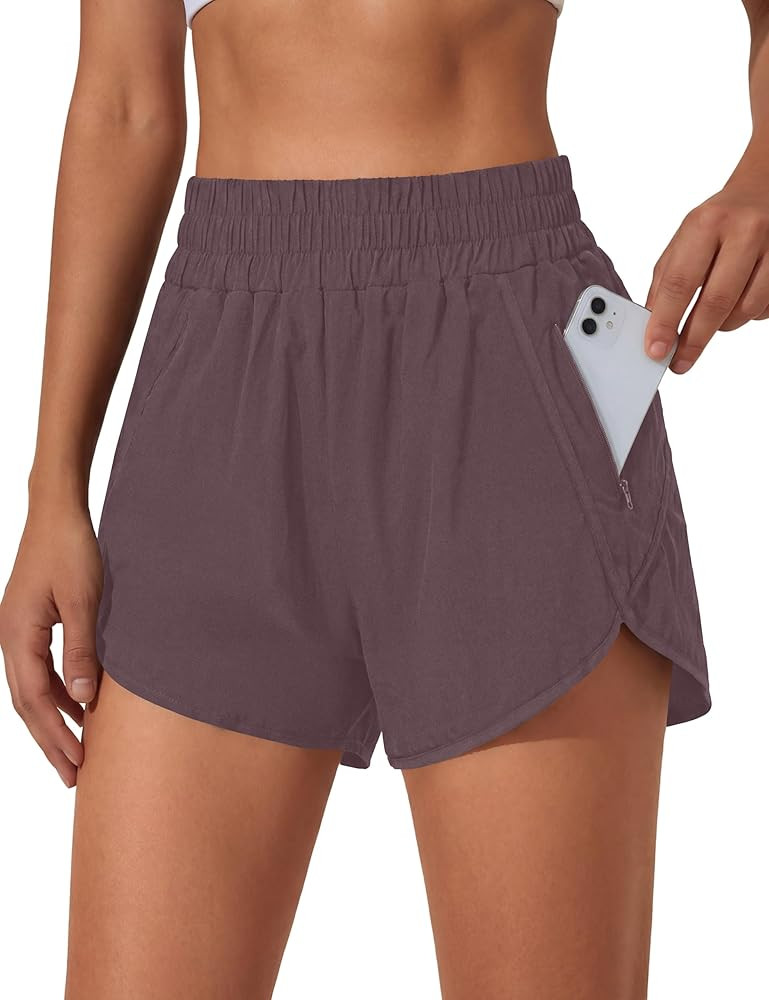 BMJL Women's Running Shorts Elastic High Waisted with Pockets, 2.5" Sporty Workout Quick Dry Athl... | Amazon (US)