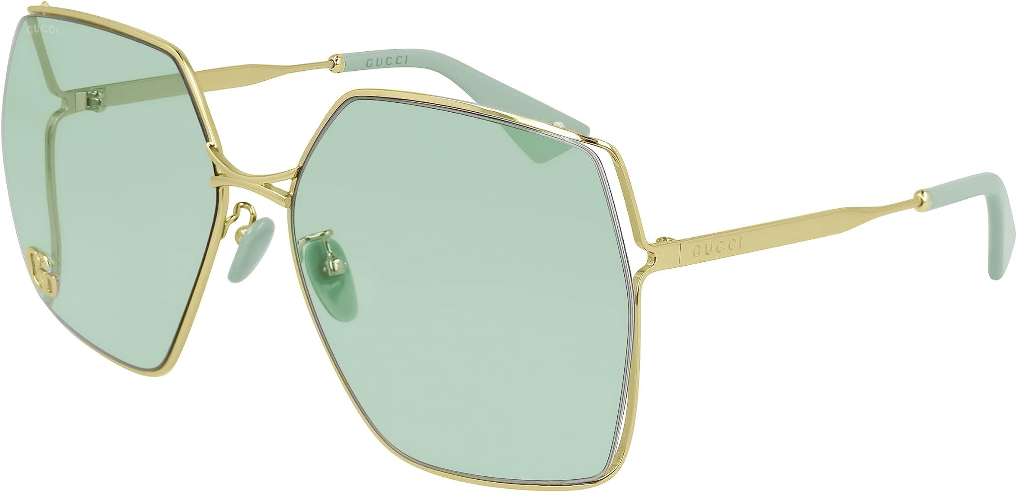 Gucci GG0817S Gold/Green 65/17/140 women Sunglasses | Amazon (US)