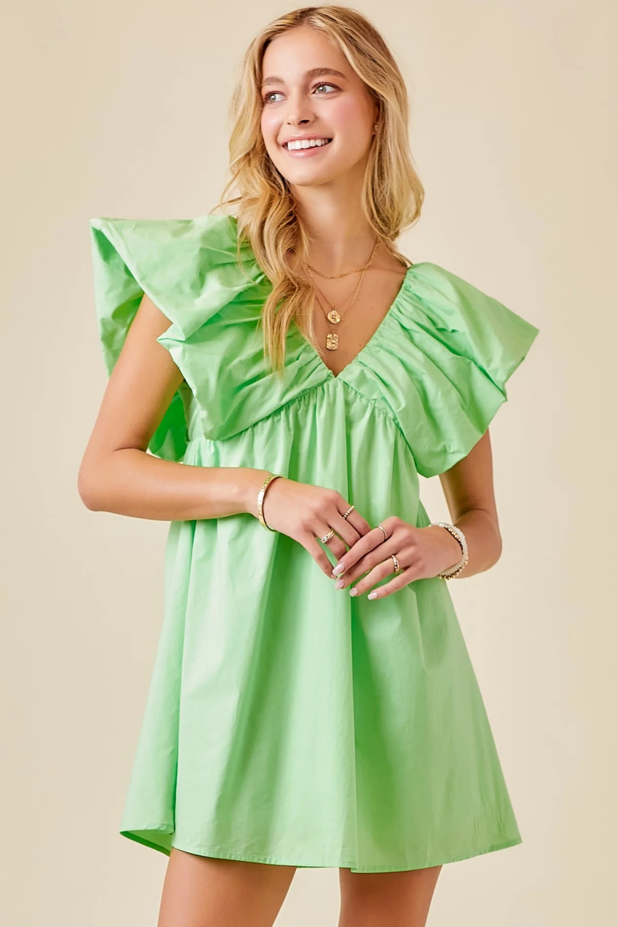 Hannah Dress - Honeydew | Shop BIRDIE