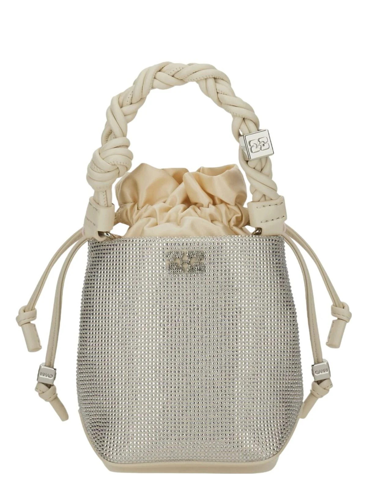 Ganni Women's Bou Bucket Bag in Ivory | Size UNI | A6507 Color 135 | LOZURI