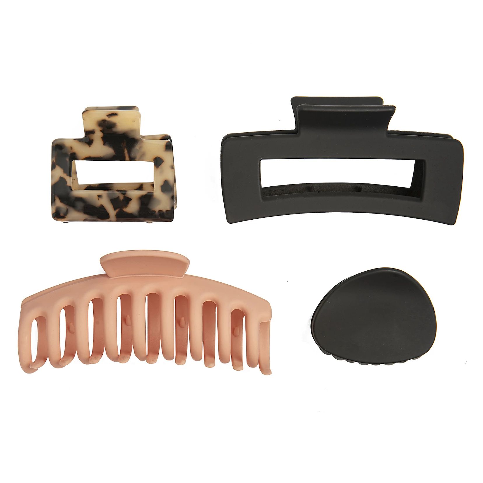 Black & Tortoise Acetate & Rubber-Coated Claw Clip Set | Kohl's