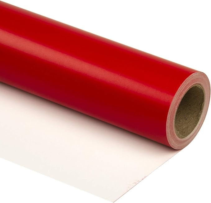 RUSPEPA Red Wrapping Paper Solid Color - Mini Roll - for Wedding, Birthday, Shower, Congrats, and... | Amazon (US)