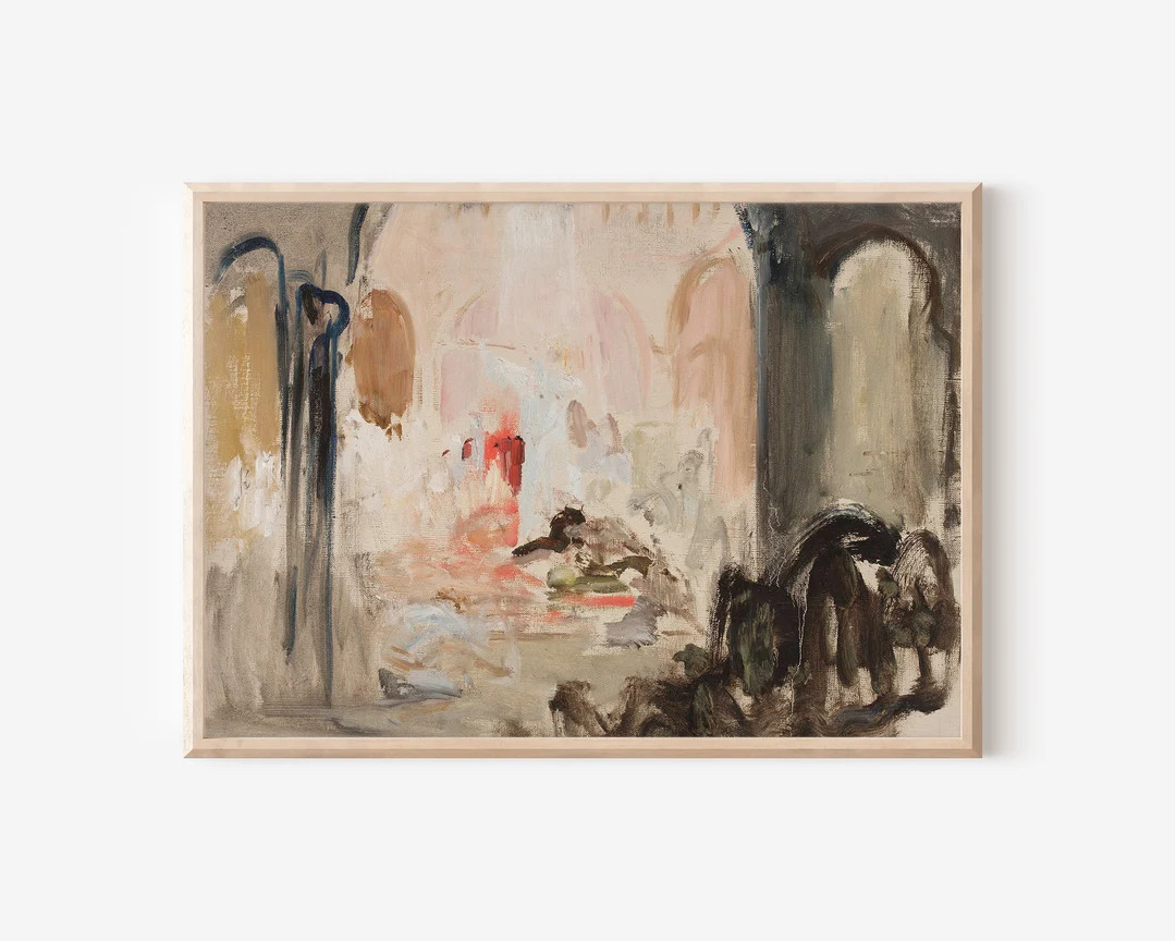 Abstract Oil Painting Colorful Wall Art Vintage Wall Art Bedroom Decor Large Wall Art Downloadabl... | Etsy (US)